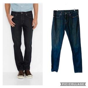Levi's 511 SLIM FIT JEANS CLEAN DARK Wash 04511-4172 Cotton Blend Size 34”
